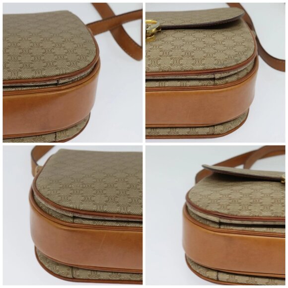 CELINE Macadam Canvas Shoulder Bag PVC Beige Gold Auth 119185 - Picture 14 of 16